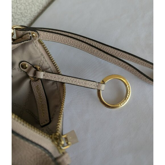 Michael Kors Leather Coin Purse Wristlet With Internal Keychain Pink Gold $78 - Picture 9 of 12